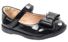 Girls Kids Shiny Black Faux