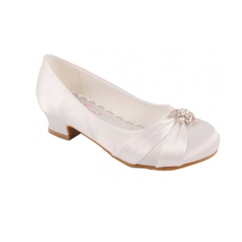Girls white satin - girls, shoes