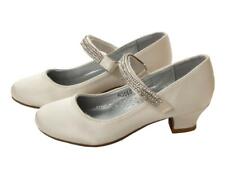 GIRLS IVORY SATIN DIAMANTE