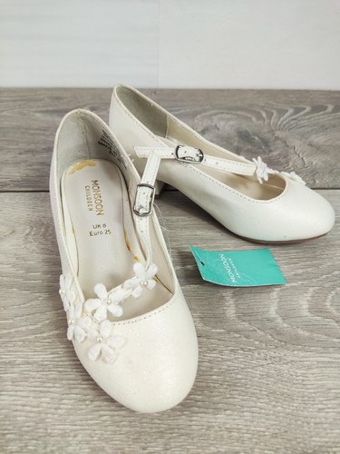 Monsoon girls white shimmer - girls,