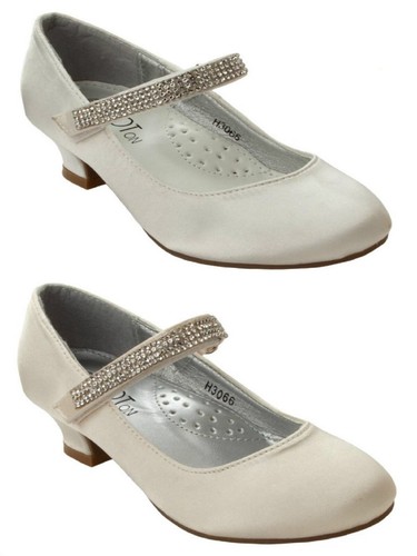 Girls satin diamante strap - satin,