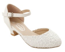 GIRLS IVORY LACE SHOES PARTY